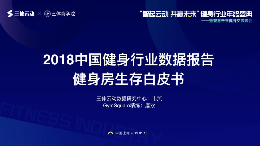 重磅 |《2018中国健身行业数据报告&健身房生存白皮书》正式发布 重磅 |《2018中国健身行业数据报告&健身房生存白皮书》正式发布